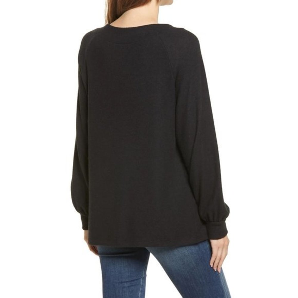 CASLON Raglan Sleeve Knit Top in Black - XS - Picture 2 of 5